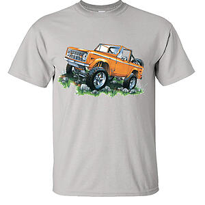 Classic Ford Bronco T-Shirt Orange 4x4