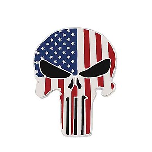 Punisher American Flag Skull Enamel Pin Lapel