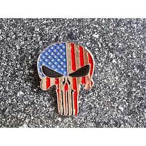 Punisher American Flag Skull Enamel Pin Lapel
