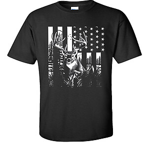 Deer Elk Buck American Flag Whitetail Hunting Hunter