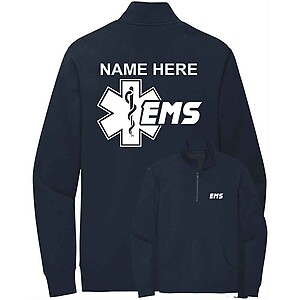 Custom EMS Quarter Zip Sweatshirt Emergency Medical Services Star of Life Personalized