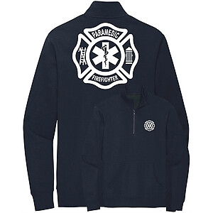 Firefighter Paramedic Quarter-Zip Sweatshirt Star of Life