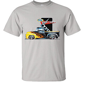 Ford Pickup Truck T-Shirt F100 Ford 53-56 Old School Flames