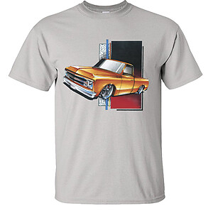 Chevy Orange C-10 T-Shirt Lowered Truck Chevrolet