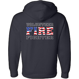 Volunteer Firefighter American Flag Hoodie Sweatshirt VFD Independent