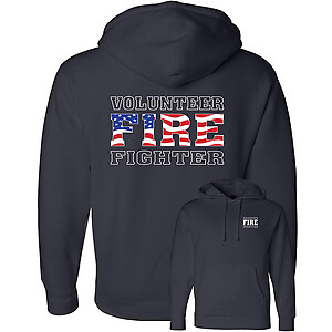 Volunteer Firefighter American Flag Hoodie Sweatshirt VFD Independent