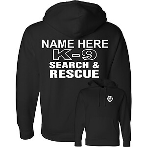 Custom K-9 Search & Rescue Hoodie Sweatshirt K9 SAR Team