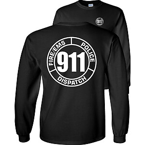 911 Operator T-Shirt Dispatch Fire EMS Police Circle