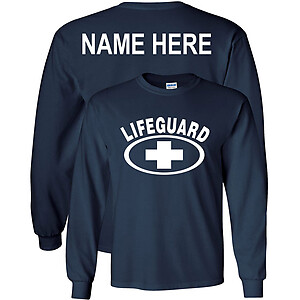 Custom Lifeguard Personalize Lifeguarding Costume Uniform Adult Text Name ON BACK