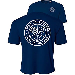 First Responders Men's UV 40+ UPF Sun Protection Performance Short Sleeve Shirt Fire Rescue Police EMS First to The Fight