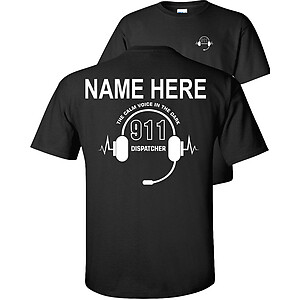 Custom 911 Dispatch Operator T-Shirt 911 Dispatcher The Calm Voice in The Dark Headset