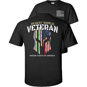 Proud Veteran Desert Shield Spartan Helmet-Shirt