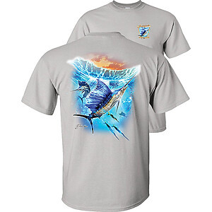Sailfish Slash T-Shirt saltwater sport fishermen fishing graphic