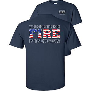 Volunteer Firefighter T-Shirt American Flag