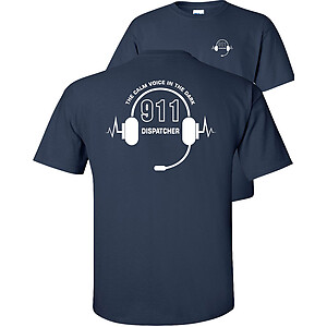 911 Operator T-Shirt Dispatcher The Calm Voice in The Dark Headset