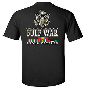 Gulf War T-Shirt Proud Veteran USA Operation Campaign Service Ribbons Eagle