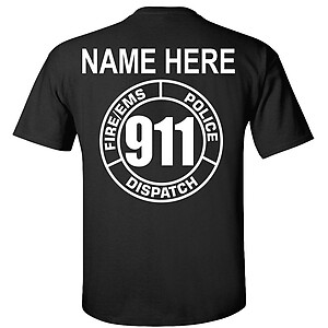 Custom 911 Dispatch T-Shirt Fire EMS Police Circle