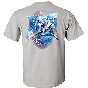 Broadbill Swordfish Slasher T-Shirt saltwater sport fishermen fishing graphic