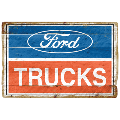 American Ford Trucks T-Shirt Red White Blue Sign f&b