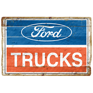 American Ford Trucks T-Shirt Red White Blue Sign f&b