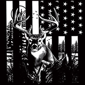 Deer Elk Buck American Flag Whitetail Hunting Hunter