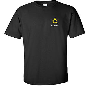 U.S Army Star Crest T-Shirt Official Licensed Left Chest V2