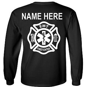 Custom Firefighter EMT T-Shirt Emergency Medical Technician Firefighter star of life