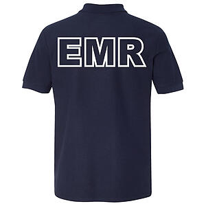 EMR Navy Mens Polo Shirt Short Sleeve Emergency Medical Responders