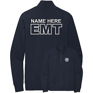 Custom EMT Quarter Zip Sweatshirt Emergency Medical Technician Personalized