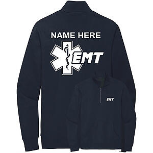 Custom EMT Quarter Zip Sweatshirt Emergency Medical Technician Star of Life Personalized
