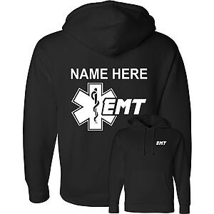 Custom EMT Hoodie Sweatshirt Emergency Medical Technician Star of Life Independent Personalized