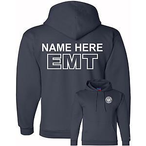 Custom EMT Hoodie Sweatshirt Emergency Medical Technician Fleece Pullover