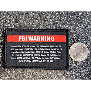 Fair Game FBI Warning Patch Hook and Loop Sublimated Tactical Morale