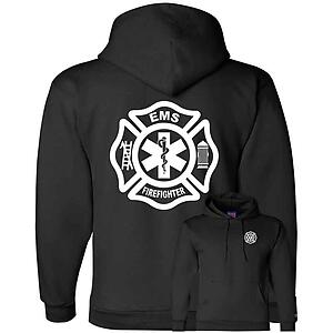 EMS Firefighter Hoodie Sweatshirt Emergency Medical Services Firefighter Star of Life