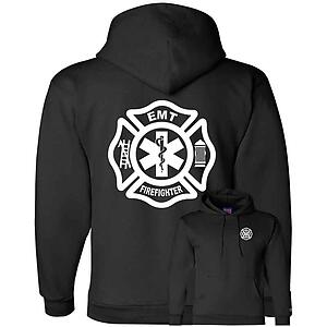 EMT Firefighter Hoodie Sweatshirt Emergency Medical Technician Firefighter Star of Life