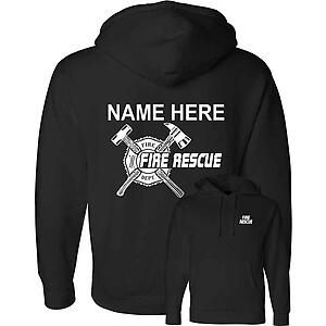 Custom Fire Rescue Hoodie Sweatshirt Maltese Cross Independent Personalized