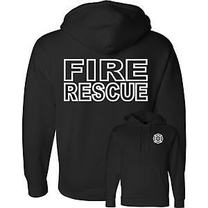 Fire Rescue Fleece Pullover Hoodie Sweatshirt Firefighter