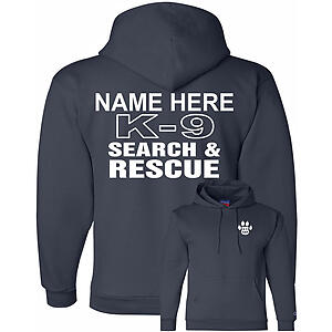 Custom K-9 Search & Rescue Hoodie Sweatshirt K9 SAR Team Fleece Pullover