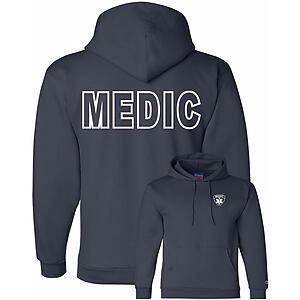 Emergency Medical Services Medic Fleece Pullover Hoodie Sweatshirt Hooded