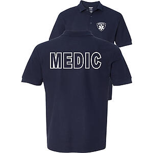 Emergency Medical Services Medic Navy Mens Polo Shirt Short Sleeve Technician