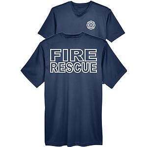 Fire Rescue Men's Dry-Fit Moisture Wicking Performance Short Sleeve Shirt