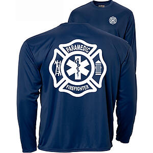 Firefighter Paramedic Men's UV 40+ UPF Sun Protection Performance Short Sleeve Shirt Star of Life