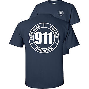 911 Operator T-Shirt Dispatch Fire EMS Police Circle