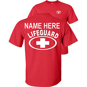 Custom Lifeguard T-Shirt Personalize Lifeguarding Costume Uniform F&B