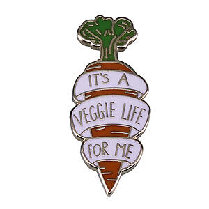 It's A Veggie Life For Me Carrot Enamel Pin Lapel