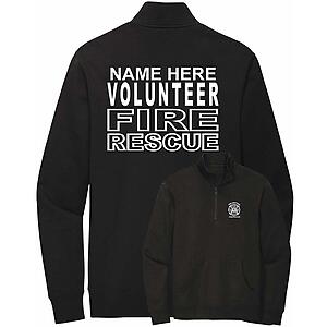 Custom Volunteer Fire Rescue Quarter Zip Sweatshirt Volunteer Firefighter Personalized
