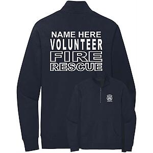 Custom Volunteer Fire Rescue Quarter Zip Sweatshirt Volunteer Firefighter Personalized