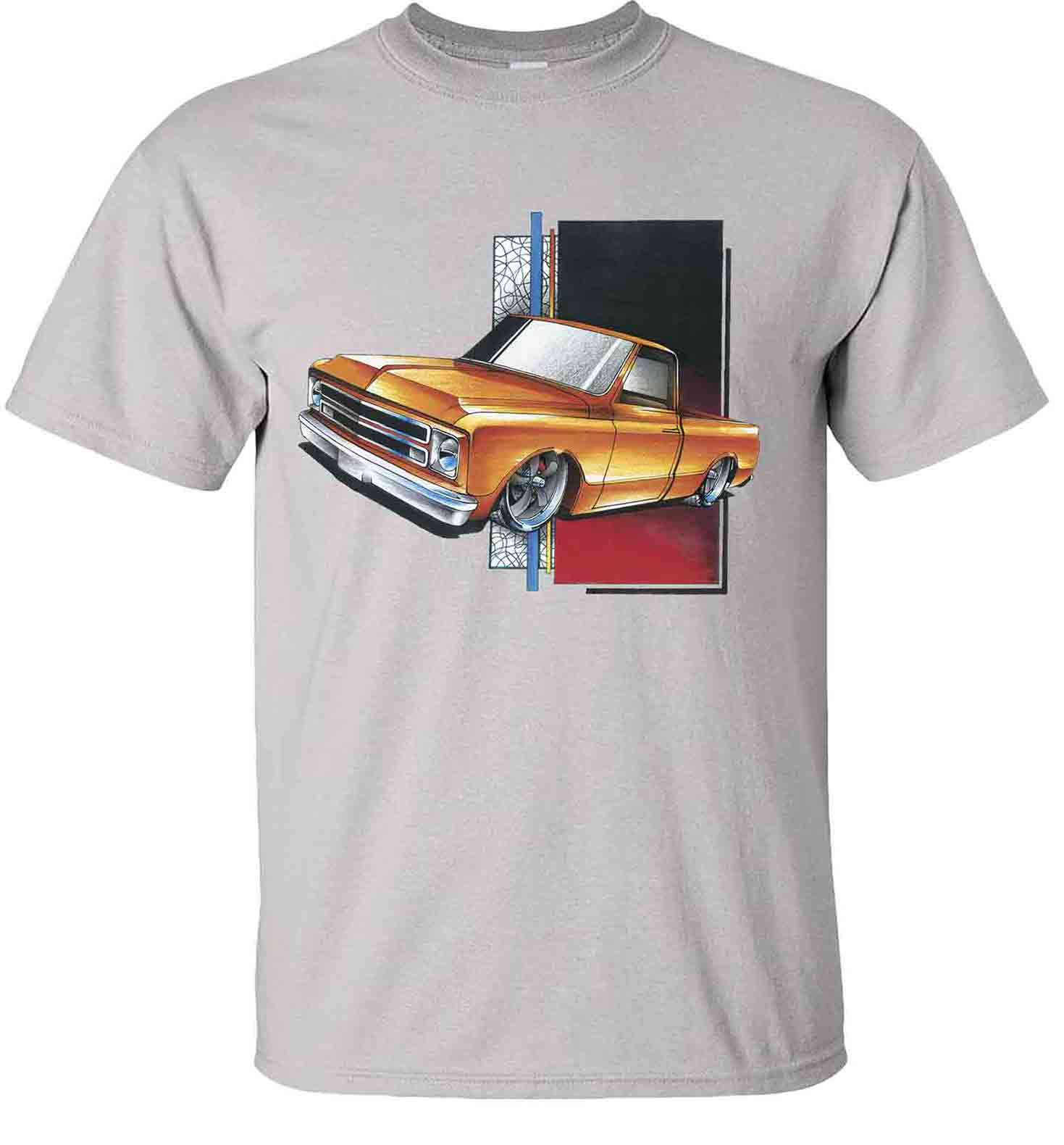 chevy-c-10-lowered-orange-truck-chevrolet-t-shirt-ice-grey.jpg